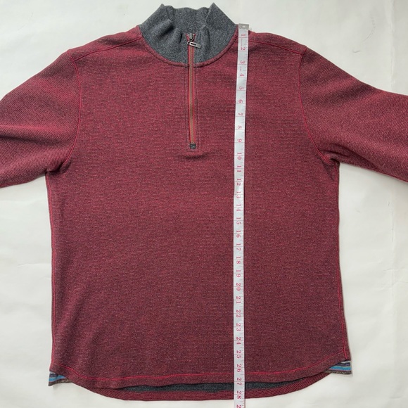 Robert Graham Quarter Zip Sweater Maroon Medium - Picture 14 of 15